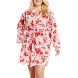 Oscar de la Renta Vintage Pink Label Floral Polka Dot Robe Women’s Size Small